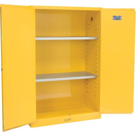 GLOBAL INDUSTRIAL 45 Gallon Flammable Cabinet, Manual Close, 43W x 18D x 65H 298541
